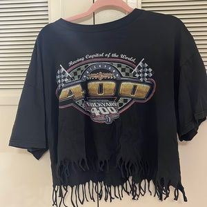 Fringey racing crop top/ shirt